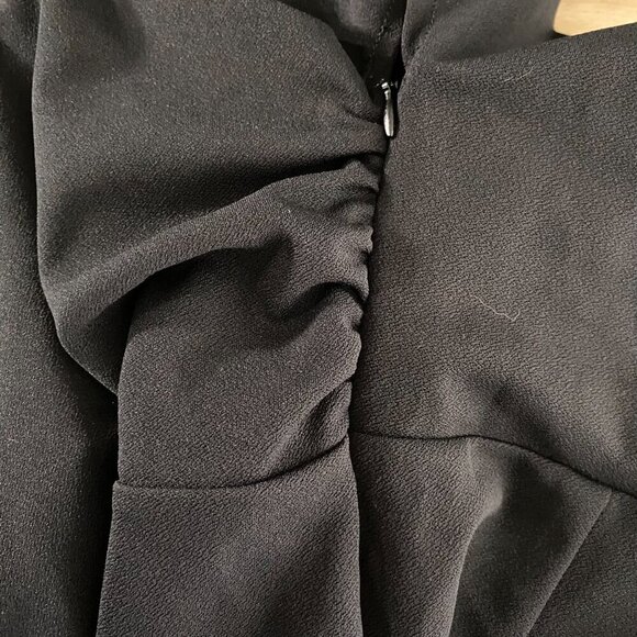 Asos Pleated Shoulder‎ Pencil Dress Size 2 Black Polyester Blend NWT DR-1524 - Picture 9 of 12